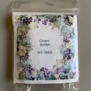 Rubber stamp tapestry Stamp Set with Grape and Leaf Designs